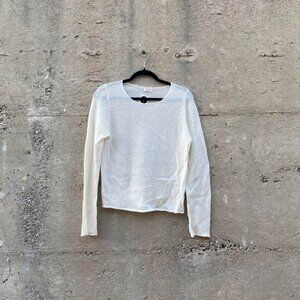ivory wool/mohair long sleeve sweater